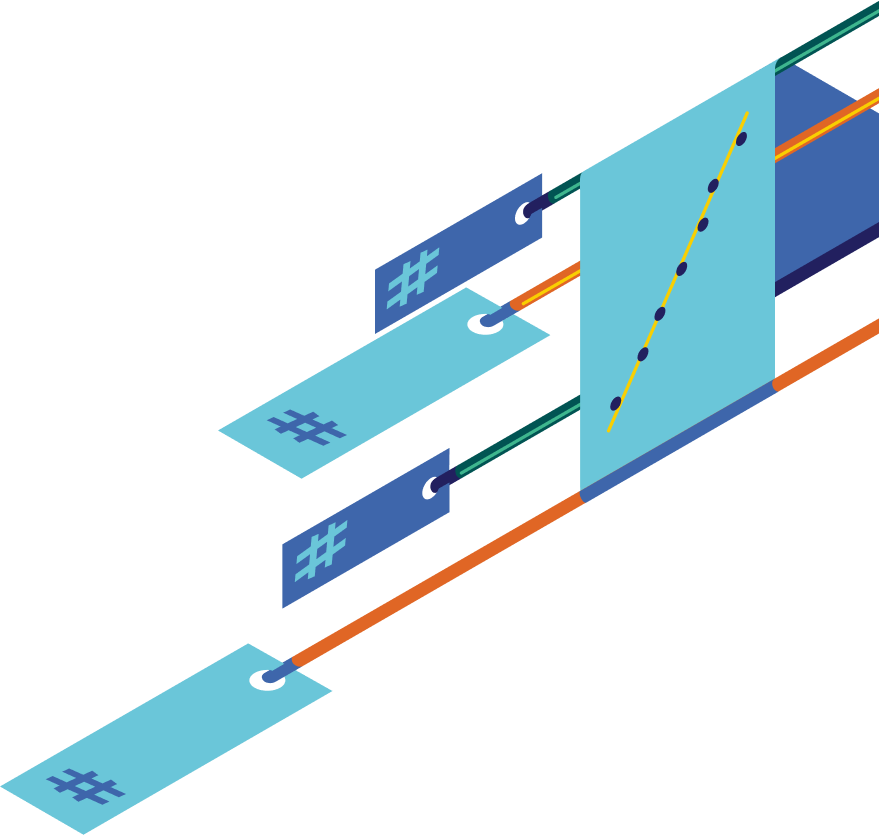 Graph with hashtag tags